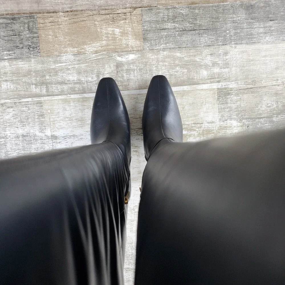 Vince Camuto Sabella Wide Calf Over The Knee Boot Womens Sz 8.5 M Black Side Zip